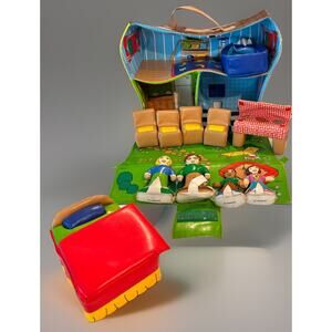 VTG Lakeshore Plush Vinyl Soft Dollhouse Figures Furniture Doll House Toy Play